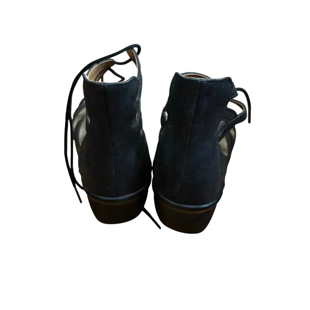 Skechers Black Gladiator Wedge Sandals Lace Up Shoes Women's Approx. Size 10